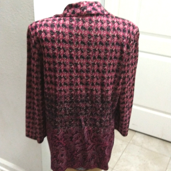 Misook Houndstooth Knit Jacket - Picture 4 of 7